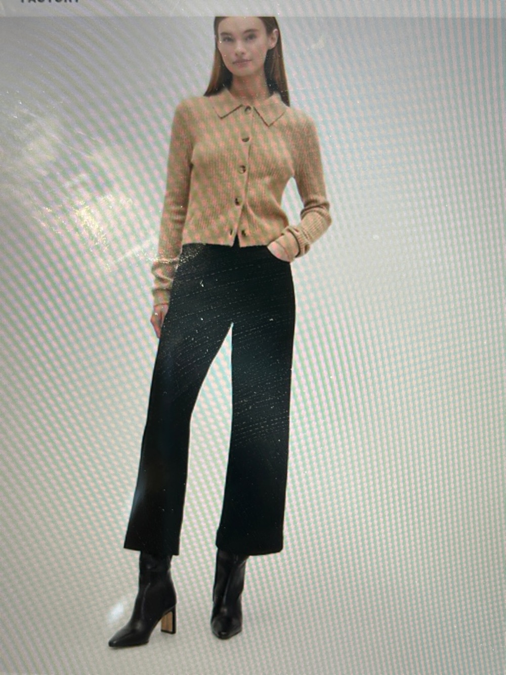 GAP Black High Rise Wide-Leg Crop Jeans